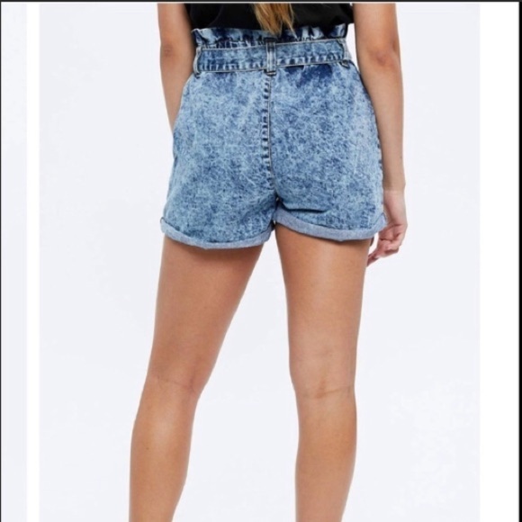 𝅺aeropostale - Women’s High Waisted Paper Bag Button Fly Shorts - Picture 7 of 7